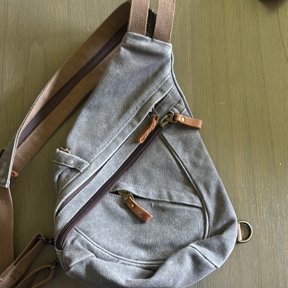Gray Canvas Sling Bag/Backpack - image 1